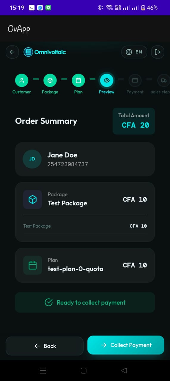 Preview screen